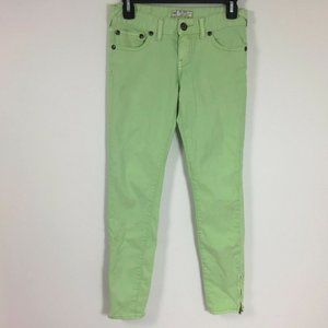 Free People 25 Mint Green Distressed Skinny jeans